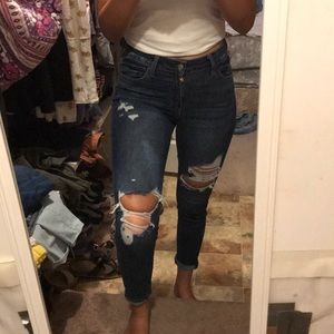 Dark wash high waisted skinny jeans